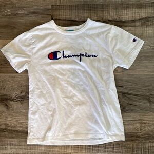 Champion White Logo Tee Shirt size small